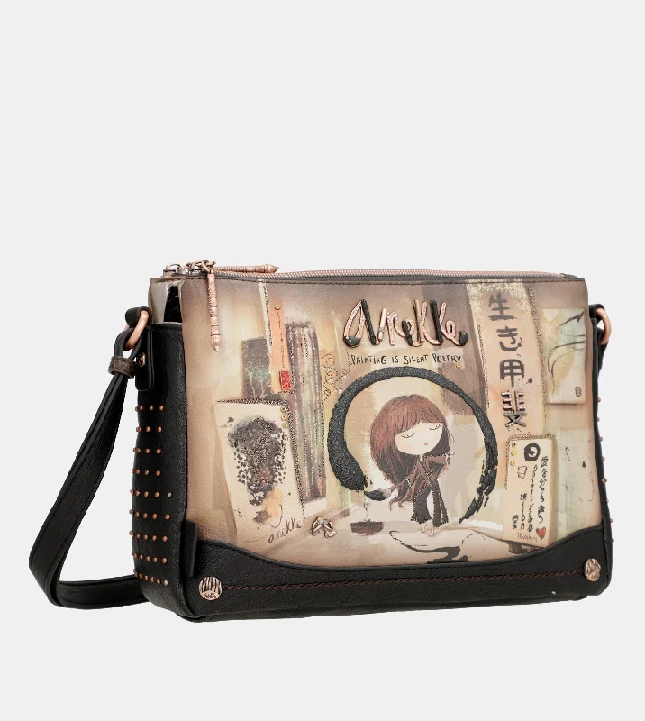 Geometric - Printed PVC Crossbody Bag in Multicolor for Trendy Street StyleShōen 3 compartments shoulder bag