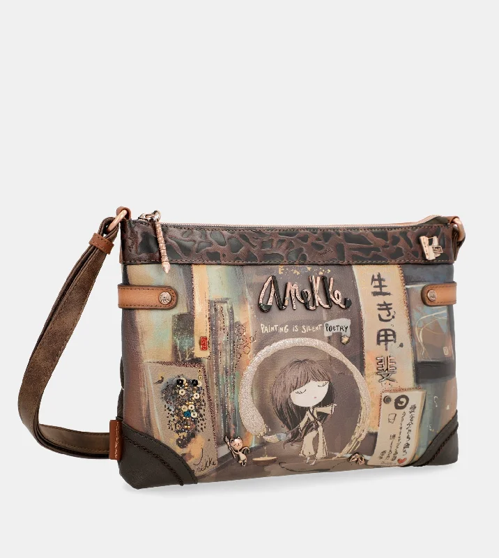 Suede Crossbody Bag in Olive Green for Fall Fashion StatementsShōen mini double compartment shoulder bag