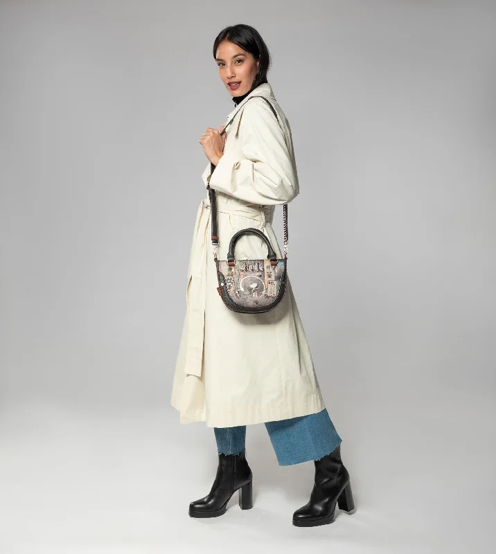 Medium - sized Canvas Crossbody Bag in Beige with Floral Print for Spring OutingsShōen small shoulder bag