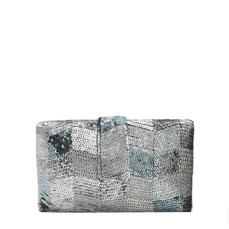 Women's Studded Leather Evening Bag in Black for Rock - n - Roll NightsSilver Zigzag Clutch Women's Studded Leather Evening Bag in Black for Rock - n - Roll NightsSilver Zigzag Clutch