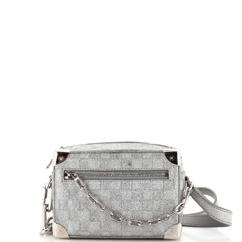 Quilted Leather Crossbody Bag in Cream for a Classic and Elegant AppearanceSoft Trunk Bag Damier Glitter Leather Mini Quilted Leather Crossbody Bag in Cream for a Classic and Elegant AppearanceSoft Trunk Bag Damier Glitter Leather Mini