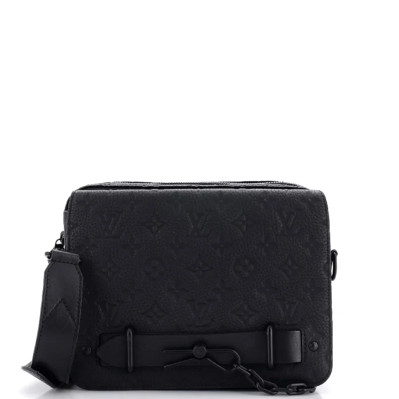 Waterproof Nylon Crossbody Bag in Navy Blue for Outdoor Hiking TripsSteamer Messenger Bag Monogram Taurillon Leather Waterproof Nylon Crossbody Bag in Navy Blue for Outdoor Hiking TripsSteamer Messenger Bag Monogram Taurillon Leather
