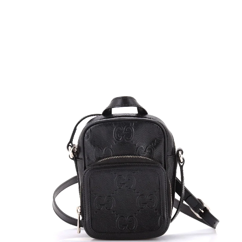 Plus - size Women's Crossbody Bag in Burgundy for Ample StorageTop Handle Crossbody Bag GG Embossed Perforated Leather Mini Plus - size Women's Crossbody Bag in Burgundy for Ample StorageTop Handle Crossbody Bag GG Embossed Perforated Leather Mini