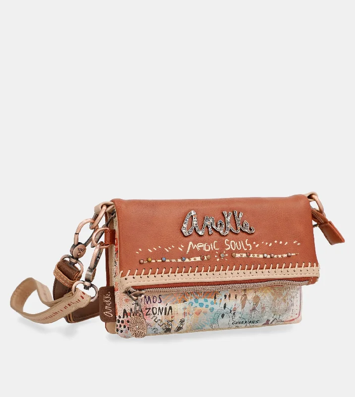 Medium - sized Canvas Crossbody Bag in Beige with Floral Print for Spring OutingsTribe small crossbody bag with 2 compartments Medium - sized Canvas Crossbody Bag in Beige with Floral Print for Spring OutingsTribe small crossbody bag with 2 compartments