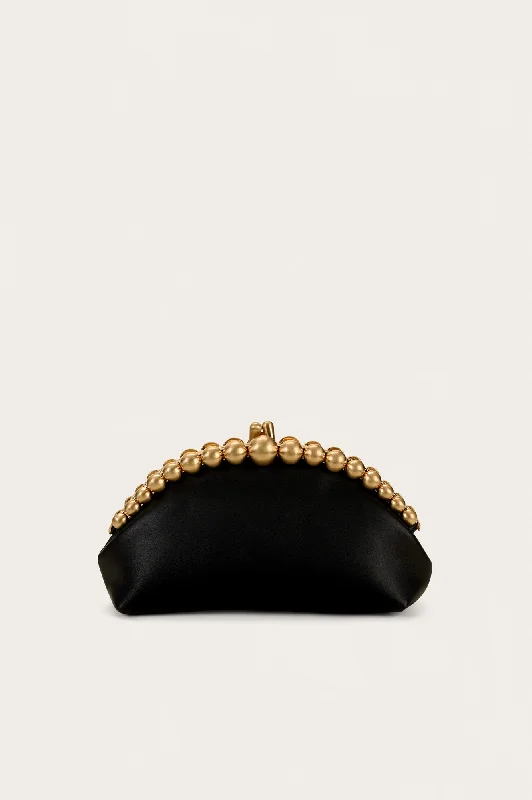 Women's Lizard - Print Clutch in Brown for a Chic LookUNA CLUTCH - BLACK