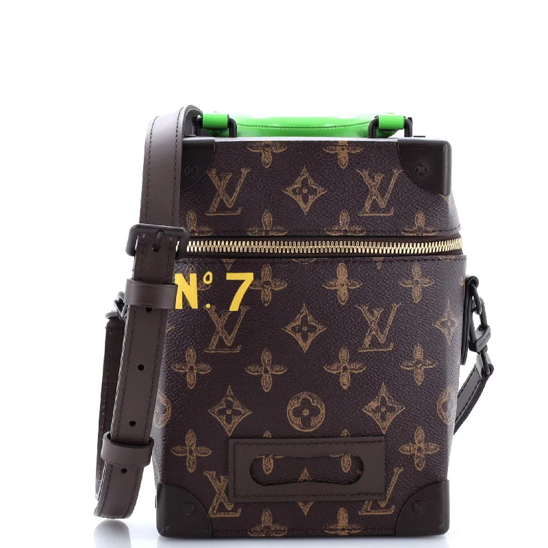 Women's Crossbody Bag with Chain Strap in Gold for a Glamorous TouchVertical Box Trunk Bag No.7 Trunk L'Oeil Vintage Monogram Canvas Women's Crossbody Bag with Chain Strap in Gold for a Glamorous TouchVertical Box Trunk Bag No.7 Trunk L'Oeil Vintage Monogram Canvas