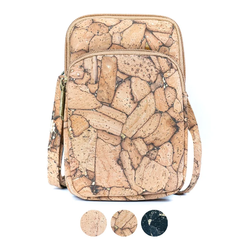 Leather - Trimmed Denim Crossbody Bag in Blue for a Vintage - Inspired LookNatural Cork Women’s Phone Bag BAG-2344 Leather - Trimmed Denim Crossbody Bag in Blue for a Vintage - Inspired LookNatural Cork Women’s Phone Bag BAG-2344