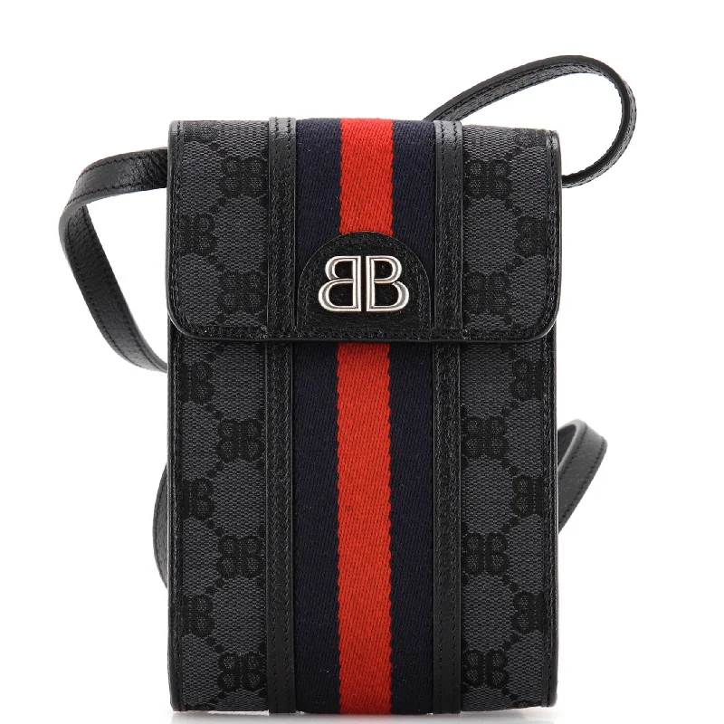 Women's Crossbody Bag with Magnetic Closure in White for Quick Accessx Gucci The Hacker Project Web Phone Bag BB Coated Canvas