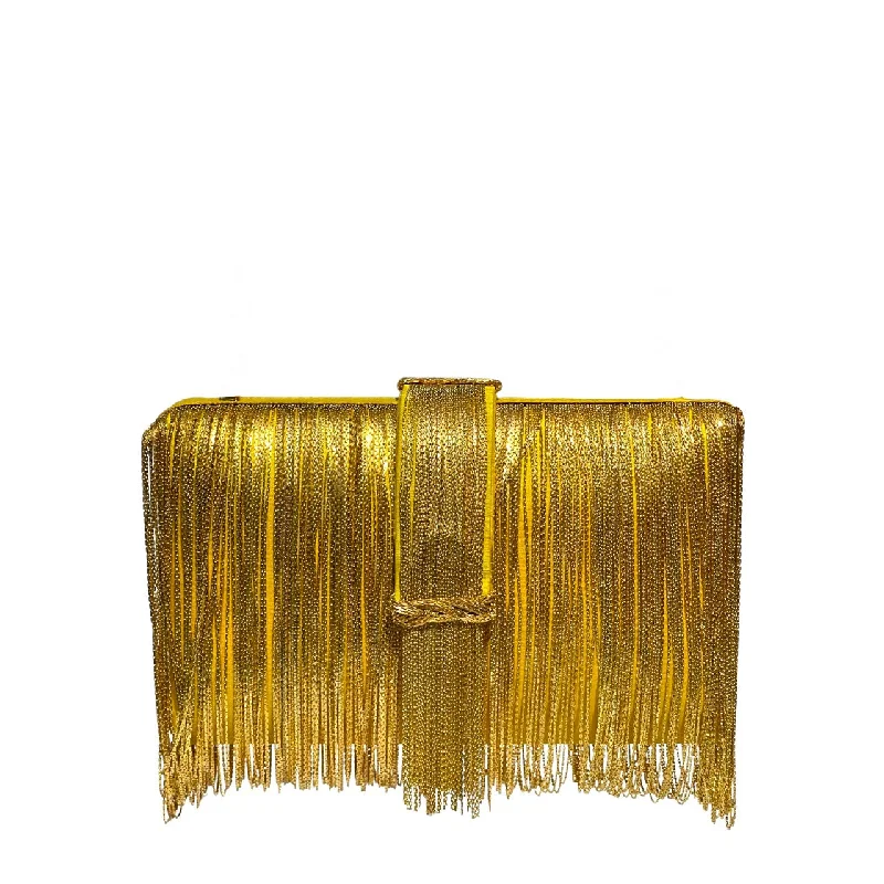 Bejeweled Clutch in Purple for Opera PerformancesYellow Gold Chunky Clutch